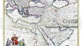  Presentation with map vintage - Cool new slide deck with map-of-the-turkish-empire backdrop and a light gray colored foreground