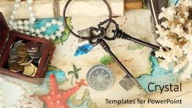  Presentation with map - Cool new presentation design with rare coins - map of treasures background backdrop and a lemonade colored foreground