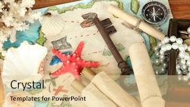  Presentation with pirate treasure map - Beautiful theme featuring map of treasures on wooden backdrop and a lemonade colored foreground