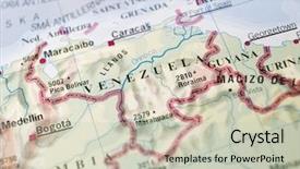  Presentation with venezuela - Slide deck featuring map of venezuela background and a soft green colored foreground