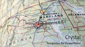  Presentation with united states map - Presentation theme having library - many different sized colored background and a sky blue colored foreground