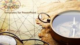  Presentation with compass map - Slide deck with map of west indies dated background and a cream colored foreground