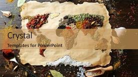  Presentation with world map - Amazing slide deck having map of world made backdrop and a yellow colored foreground