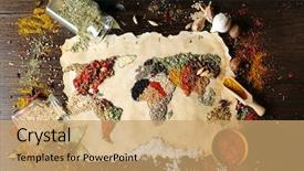  Presentation with world map - Amazing slide deck having map of world made backdrop and a coral colored foreground