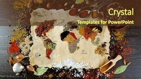  Presentation with spices - Slide deck enhanced with map of world made background and a tawny brown colored foreground