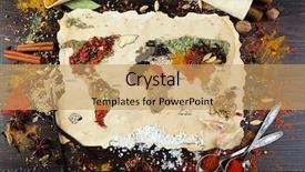  Presentation with world map - Presentation design consisting of map of world made background and a coral colored foreground