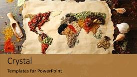  Presentation with showing world map for shipping - Presentation theme consisting of map of world made background and a gold colored foreground