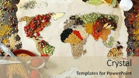 Presentation with spices - Slide set enhanced with map of world made background and a soft green colored foreground