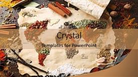  Presentation with spices - Presentation theme featuring map of world made background and a coral colored foreground
