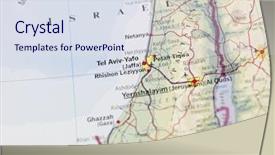  Presentation with map - Amazing presentation theme having map of yerushalayim backdrop and a sky blue colored foreground