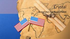  Presentation with old scroll - Cool new slides with usa flags scroll and old backdrop and a yellow colored foreground
