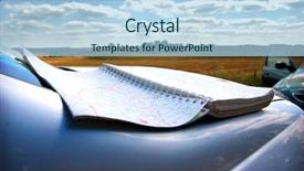  Presentation with woman car driver map - Presentation theme enhanced with map on car mask background and a  colored foreground