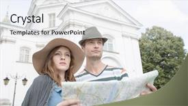  Presentation with map - Amazing PPT theme having map outside st casimir church backdrop and a  colored foreground