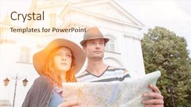  Presentation with map - Theme featuring map outside st casimir church background and a cream colored foreground