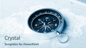  Presentation with compass map - Cool new presentation with map with a compass backdrop and a sky blue colored foreground
