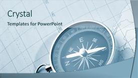  Presentation with compass map - PPT theme enhanced with map with a compass background and a sky blue colored foreground