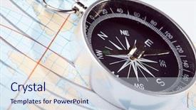  Presentation with compass map - Theme consisting of map with a compass background and a sky blue colored foreground