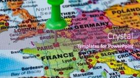  Presentation with paris france - Audience pleasing presentation consisting of map-with-destination-point backdrop and a violet colored foreground