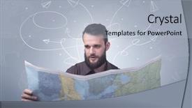  Presentation with paper planes - Colorful PPT layouts enhanced with map with drawn paper plane backdrop and a light blue colored foreground