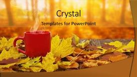  Presentation with maple leaves - Amazing PPT layouts having maple drinks - autumn leaves and hot steaming backdrop and a  colored foreground