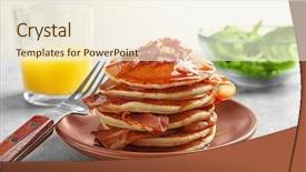  Presentation with bacon - Slide deck featuring maple drinks - plate with pancakes and bacon background and a cream colored foreground