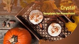  Presentation with k2 spice - Amazing PPT layouts having maple drinks - pumpkin spice latte backdrop and a tawny brown colored foreground