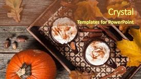  Presentation with maple - Cool new PPT layouts with maple drinks - pumpkin spice latte backdrop and a tawny brown colored foreground