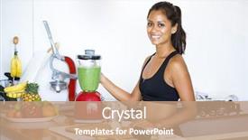  Presentation with woman sport - Amazing slide deck having maple drinks - woman preparing a green detox backdrop and a coral colored foreground