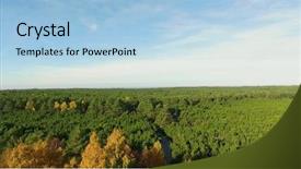  Presentation with maple leaf - PPT theme enhanced with maple leaf flight - aerial the autumnal forest background and a  colored foreground