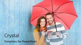  Presentation with happy image - PPT layouts featuring maple leaf plain - composite image of happy couple background and a light blue colored foreground