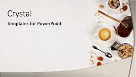  Presentation with nuts milk - Beautiful slides featuring maple seed - homemade granola with dried fruit backdrop and a white colored foreground