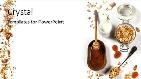  Presentation with nuts milk - Cool new theme with maple seed - homemade granola with dried fruit backdrop and a white colored foreground