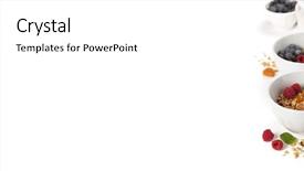  Presentation with nuts milk - Audience pleasing slides consisting of maple seed - homemade granola with dried fruit backdrop and a white colored foreground