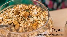  Presentation with granola - PPT theme with maple seed - tasty fresh granola background and a  colored foreground