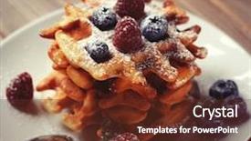  Presentation with sugaring - PPT layouts enhanced with maple sugaring - belgian waffles with blueberries raspberries background and a tawny brown colored foreground