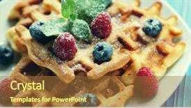  Presentation with sugaring - Cool new PPT layouts with maple sugaring - belgian waffles with blueberries raspberries backdrop and a tawny brown colored foreground
