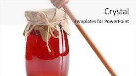  Presentation with honey - Amazing presentation design having maple sugaring - jar of honey with dipper backdrop and a  colored foreground