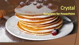  Presentation with powdered - Presentation design featuring maple sugaring - stack of delicious pancakes background and a  colored foreground