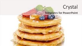  Presentation with fresh strawberry glass of berry - PPT layouts having maple sugaring - stack of fresh pancakes background and a lemonade colored foreground
