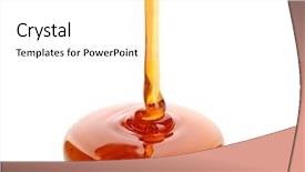  Presentation with sugaring - Slide deck having maple sugaring - sweet honey pouring on white background and a white colored foreground