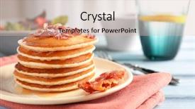  Presentation with sugaring - PPT layouts with maple sugaring - tasty breakfast with pancakes background and a soft green colored foreground