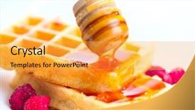  Presentation with sugaring - Cool new slide deck with maple sugaring - waffles with honey and berries backdrop and a yellow colored foreground