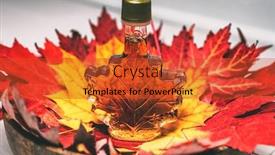  Presentation with maple leaves - PPT theme with maple-syrup-bottle-in-red background and a red colored foreground