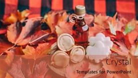  Presentation with maple leaf - Cool new theme with maple-syrup-butter-and-taffy backdrop and a red colored foreground