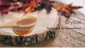  Presentation with maple - PPT theme with maple-syrup-sugar-shack-cabane background and a coral colored foreground