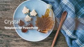  Presentation with maple leaf - Slide deck consisting of maple-syrup-top-view background and a tawny brown colored foreground