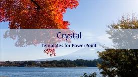  Presentation with maple - PPT theme having maple tree and mountain fuji background and a sky blue colored foreground