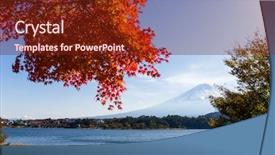  Presentation with maple - PPT layouts enhanced with maple tree and mountain fuji background and a tawny brown colored foreground