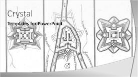  Presentation with maps - PPT theme consisting of maps-of-three-french-fortresses background and a white colored foreground