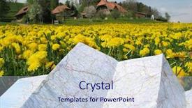  Presentation with faces on a map - Slides with maps roads - map against scenic meadow background and a lemonade colored foreground